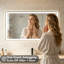  Miroir de salle de bain noir avec cadre noir à DEL rétroéclairé avec antibuée, luminosité réglable, 3 températures de couleur et verre trempé-129700516