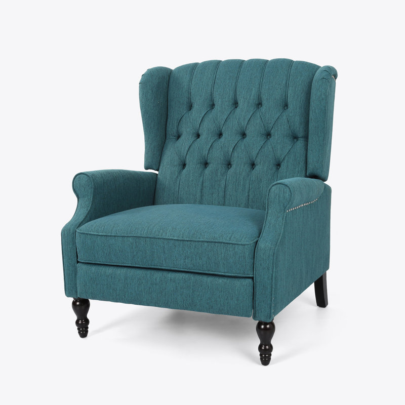 Mattice Upholstered Recliner, Teal