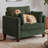 2 Pieces 40.9" Oversized Accent Chair With 32" Extra-Wide Seat, 6.7" Thick Cushion Comfy Tufted Armchair With Solid Wood Legs  And 2 Pillows, Chenille
