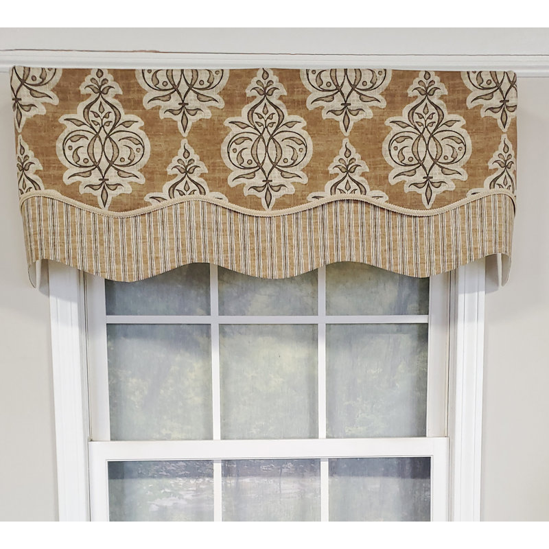 Cantonnière festonnée 50 "Jenna Damask, Caramel