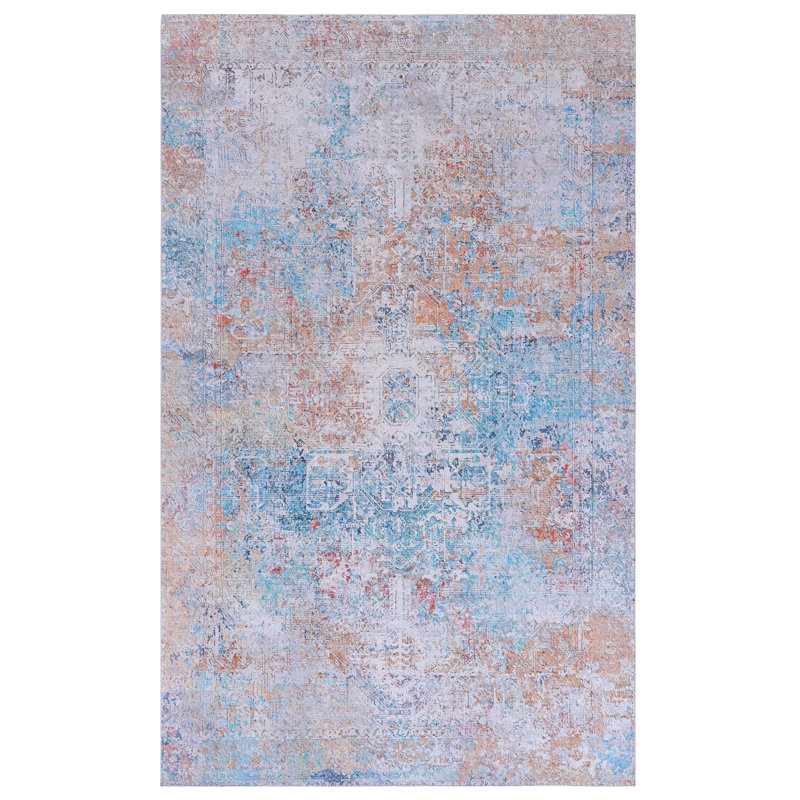 Yellow Area Rug 5X8, Machine Washable, Soft For Living Room, Bedroom, Hallway - Low-Pile, Non-Slip, Pet Washable 5X8 Yellow, Non-Shedding, Kitchen,