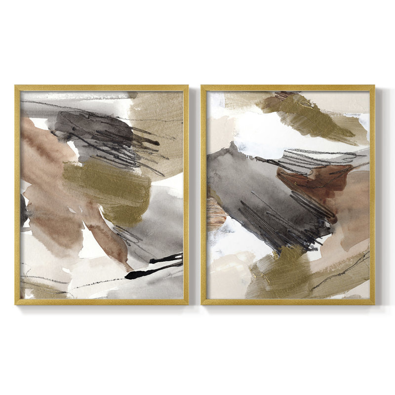 Or antique II - reproduction encadrée de qualité supérieure - prête à être accrochée - aucun clou requis - aucun clou requis
