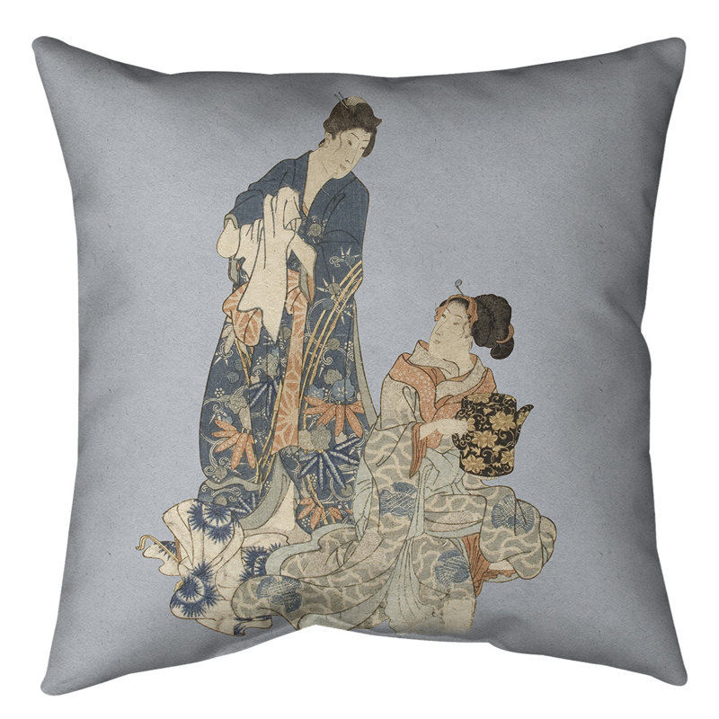 Coussin décoratif wellspring of amour, 14 po x 14 po, Bleu, Faux lin