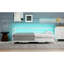 Lit de jour simple en métal avec finition blanche, DEL et lit gigogne, accolades sur lit gigogne pour faciliter l'installation du lit, fabrication solide avec lit réglable en acier robuste, idéal pour les invités-408607380