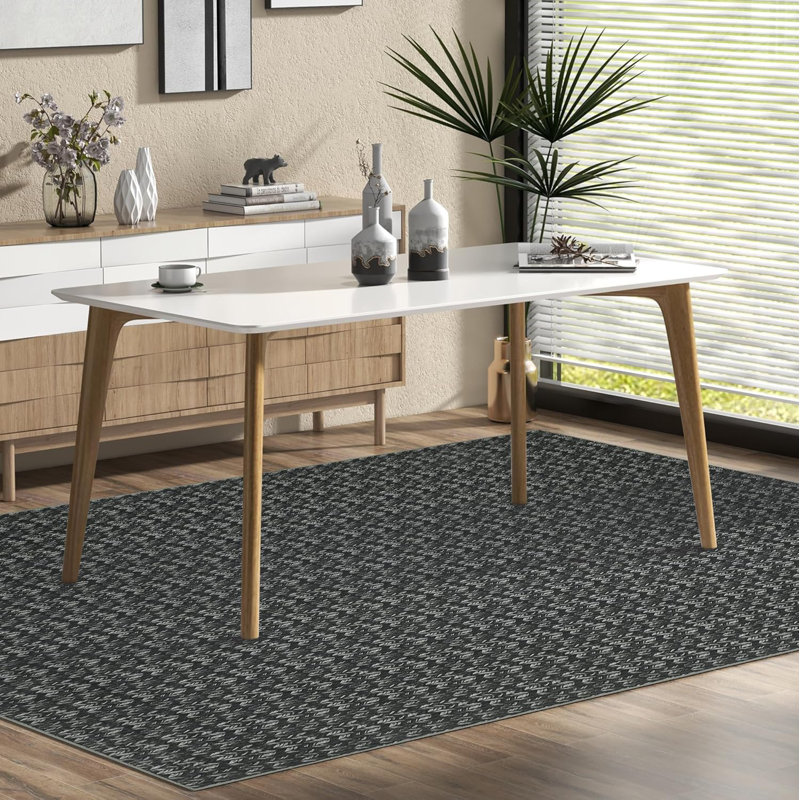 Washable 5x7 Area Rug Baby Room Contemporary Boho Non-Slip Low Pile Stain-Resistant No-Shedding Easy-Clean Modern Blue Dorm Home Office