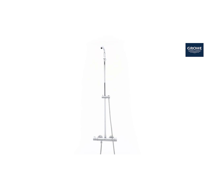 Adjustable Height Chrome Wall Mounted Shower System with Brass Fixtures