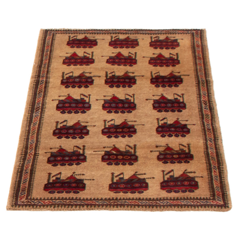 Tapis unique en laine nouée à la main nouvel âge de 2 pi 11 po x 4 pi 6 po Lorata