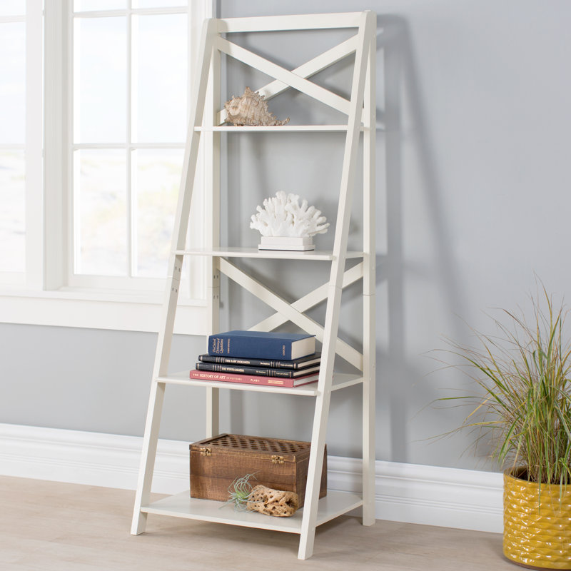 Derrik Ladder Bookcase, Antique White