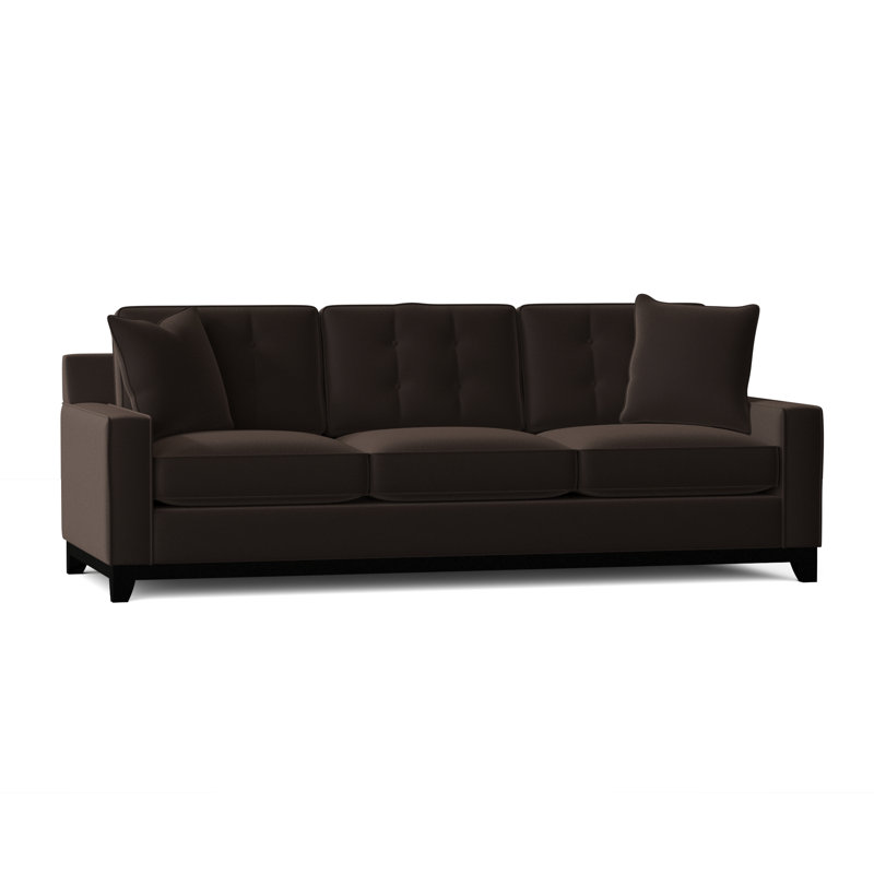 Carollton Upholstered 93'' Sofa, Bella Chocolate Performance Velvet