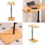 Table d'appoint réglable en forme de C en bambou - table d'appoint à 2 niveaux avec fentes