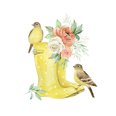Yellow Rainboots - Wrapped Canvas Painting
