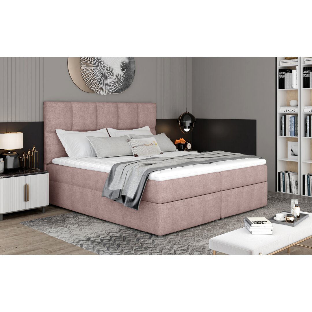 Boxspringbett Gillum mit Topper und Bettkasten