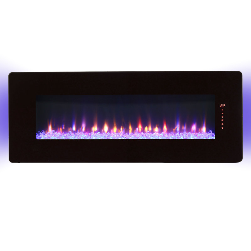 20.5 Inch High Electric Fireplace - 5000 /H Heat, Multi Color Flame, Timer Function, /Ul , Vent 48 Curved Front Wall Mounted With Remote Flame & , 1400W /H, 11 Temp Settings,/Ul