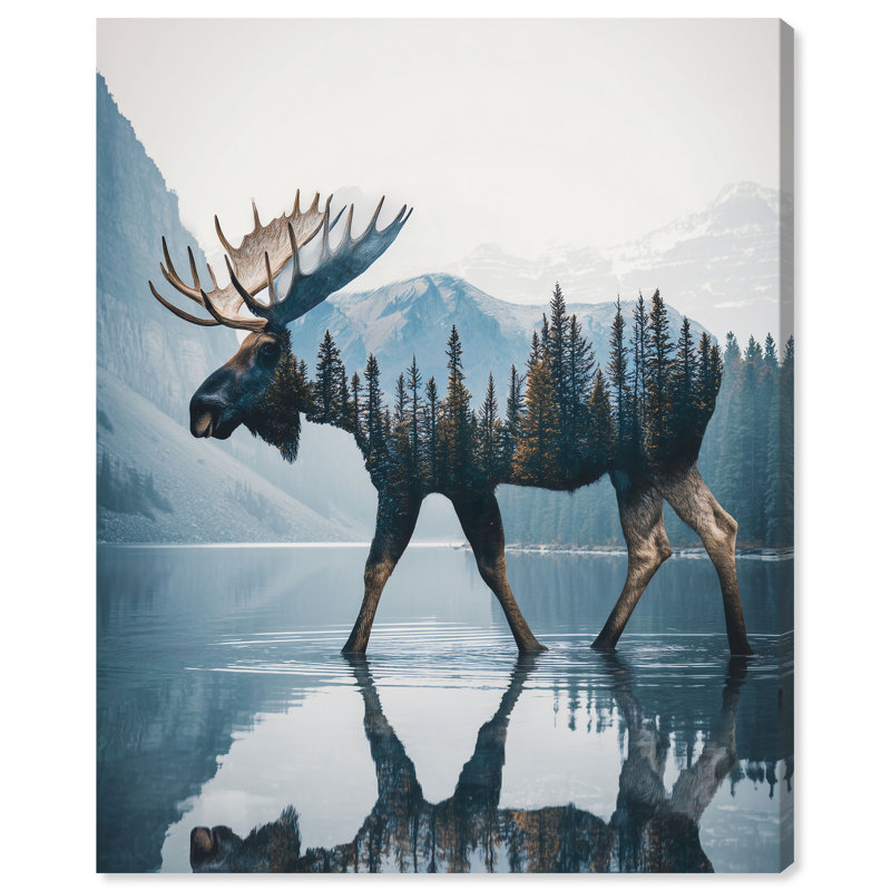 Forest Moose I Print by Oliver Gal, 36" H x 30" W, Gallery Wrapped