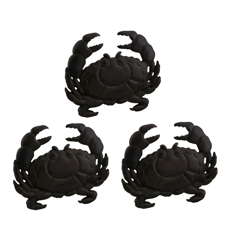 Dalles de jardin rustiques en fonte brune, motif crabe, lot de 3,28 cm de large