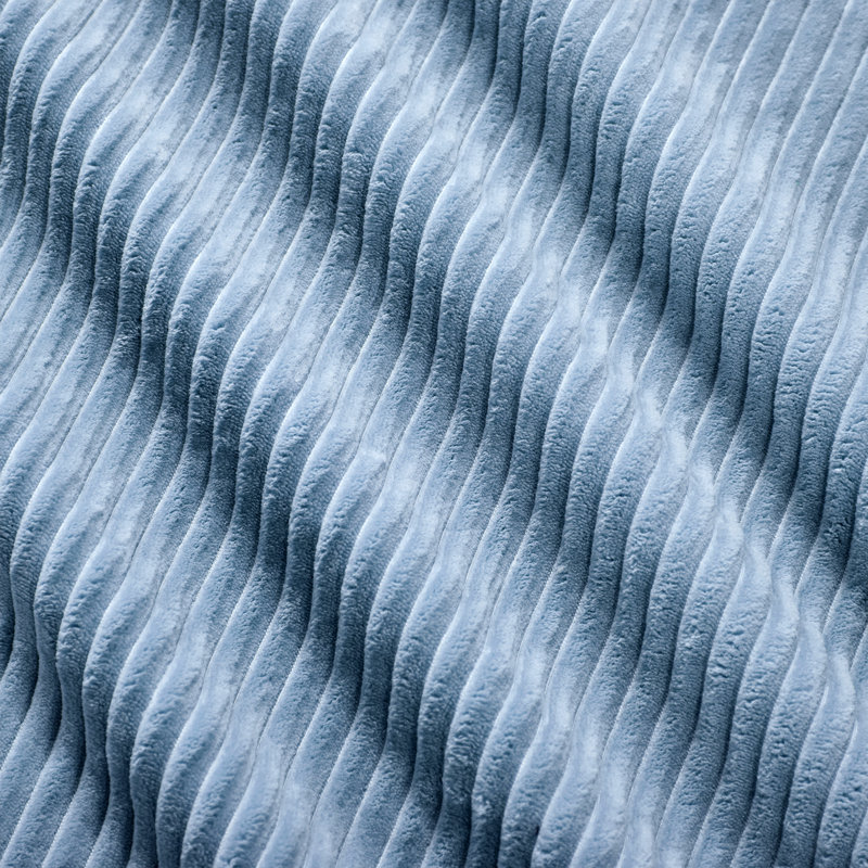Canapé d'angle avec coussins en velours côtelé, Bleu