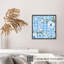 Impression florale de fleurs de vichy bleues sans cadre-2058072738