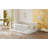 Wood Full Size Wood Floor Bed Frame With Fence, White(Expected Arrival Time: 9.30)-782771024
