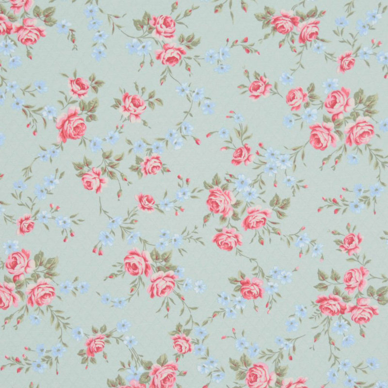 Tissu à feuillage floral Allure, Bleu bermuda