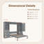 Grand lit escamotable mural gris avec placard-882407394