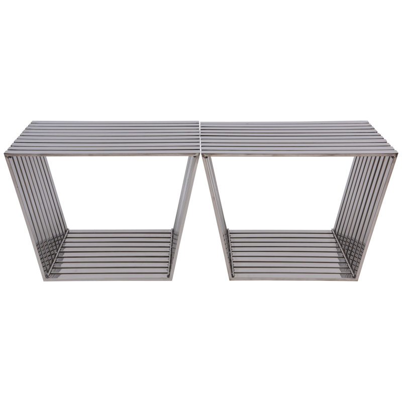 Banc de rangement en métal