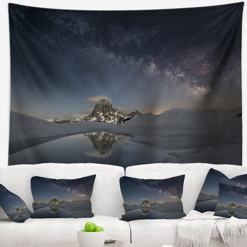 Tapisserie paysage montagnes sombres en Espagne, H 50 po x l 60 po