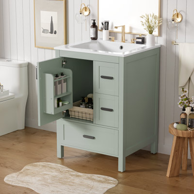 Meuble-lavabo simple 24 po avec plateau en céramique