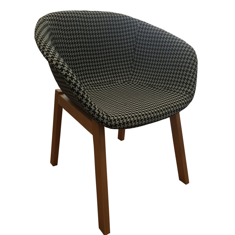 Chaise avec accoudoirs rembourrée Gilly, Noir / Gris