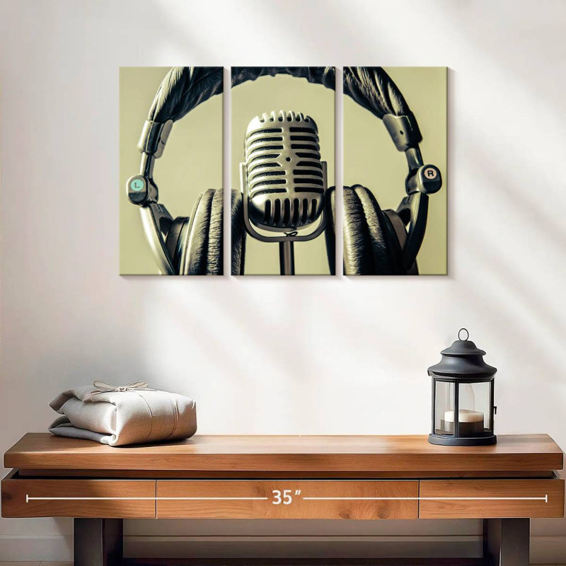 Abarca Microphone And Headphone, 32" H x 50" W