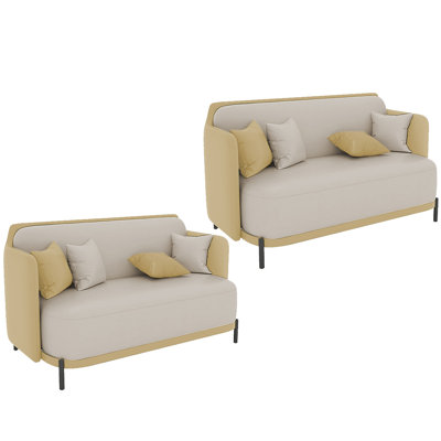 Banc de canapé double en similicuir