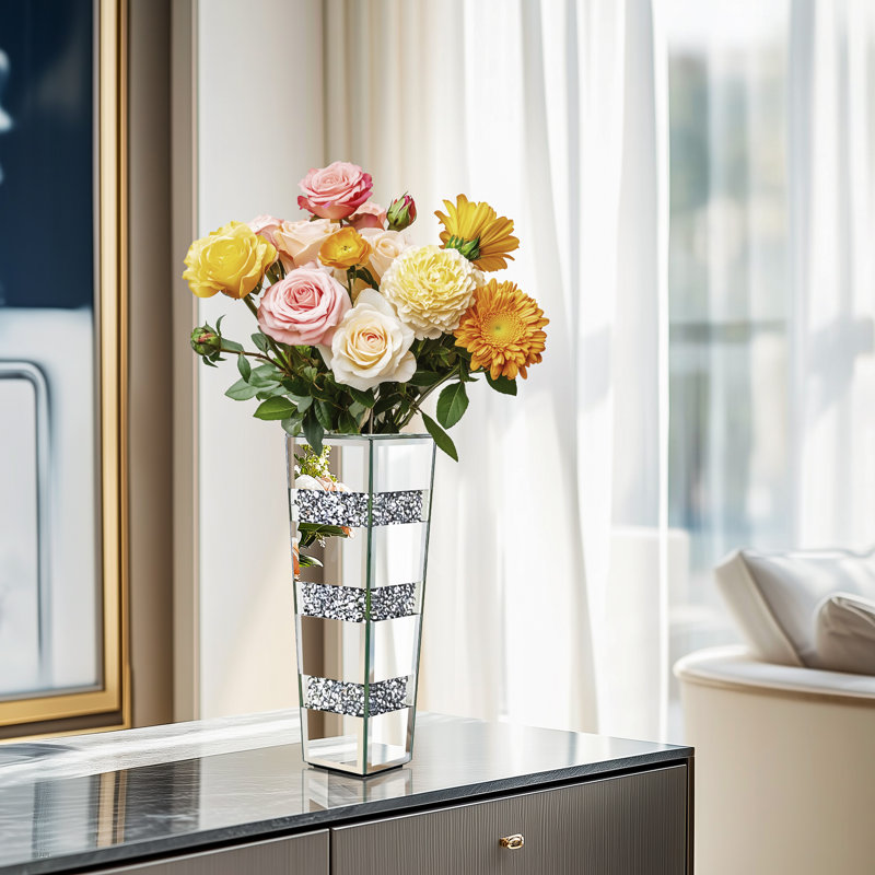 Vase de table à fleurs en miroir