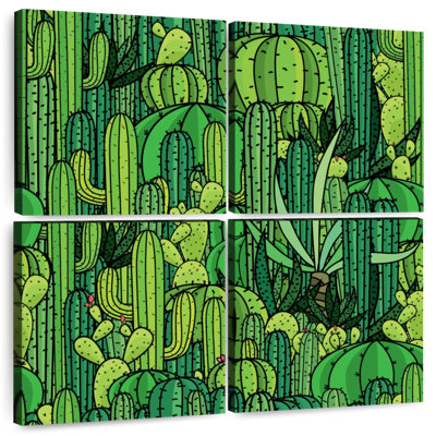 Harnek Green Cactus Pattern
