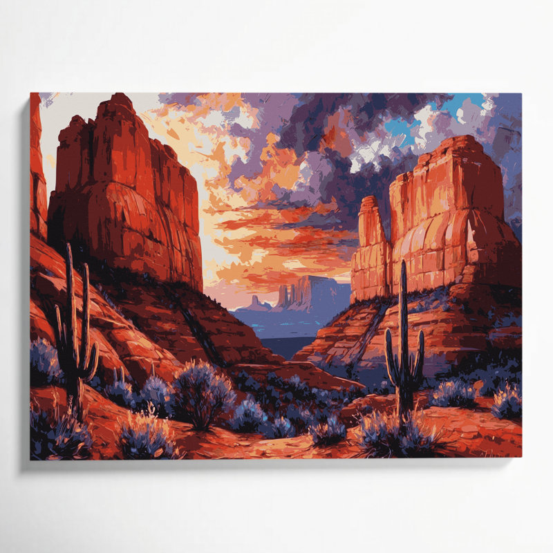 Art mural sur toile brun du sud-ouest, Sedona, H 16 po x l 20 po