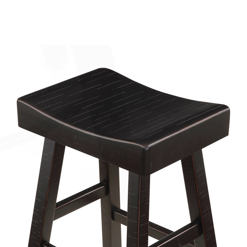 Transitional Design Counter Height Stools Set of 2pcs, Bar Stool (30.5” Seat Height), Black