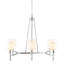 Lustre en chrome 6 lumières avec abat-jour cylindrique en tissu chromé
