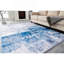 Tapis gris lavable à la machine à motif abstrait à motif abstrait turquoise-178811279
