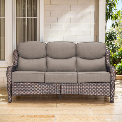 Canapé d'extérieur durable à 3 places de 72 po Abbey avec coussins ultra-moelleux de 6 po et tissu en oléfine résistant à l'eau