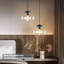 Luminaire suspendu moderne en verre réglable avec finition noire pour le salon, la chambre à coucher et la cuisine, compatible avec plusieurs types d'ampoules