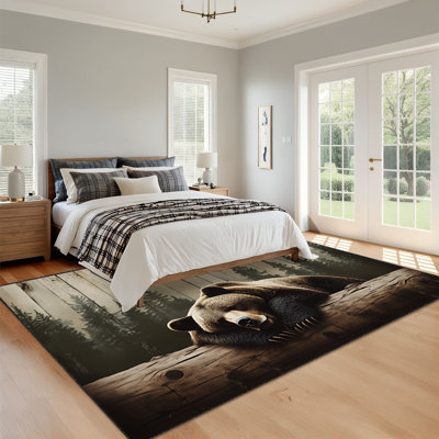 Tapis 10 x 14 pour chambre à coucher Grizzly Bear