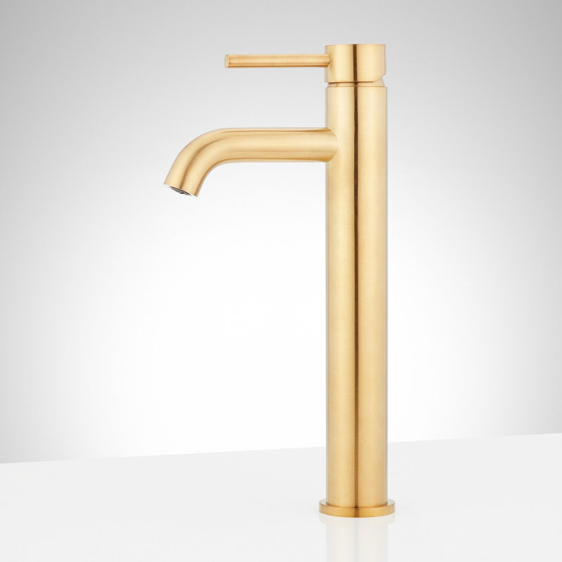 Lexia 1.2 GPM Vessel Single Hole Bathroom Faucet, Brushed Gold