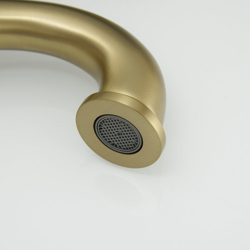 Single-Hole Single-handle Bathroom Faucet with Drain Assembly, Brushed Gold