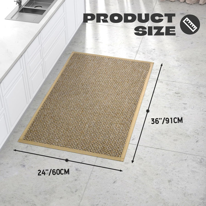Tapis brun antidérapant de 36 po x 24 po