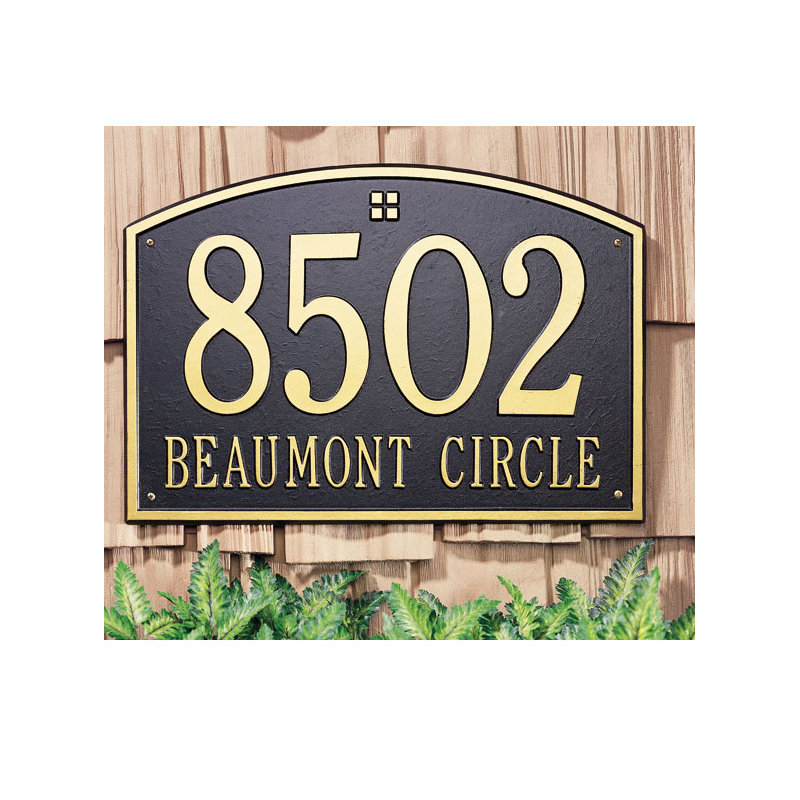 Cape Charles 2-Line Wall Address Plaque, Yes, Antique Copper