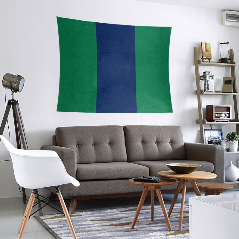 Tapisserie de polyester Vancouver, H 68 po x l 80 po, Vert / bleu / vert
