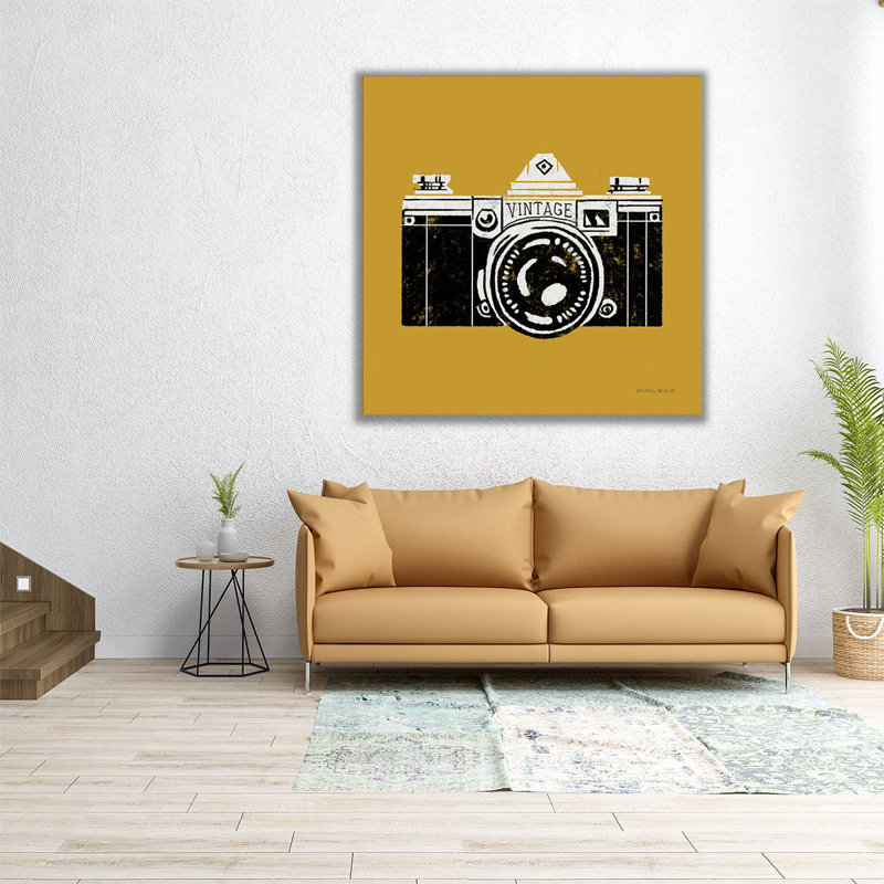 Appareil photo rétro - reproduction d'art sur toile, H 12 po x l 12 po