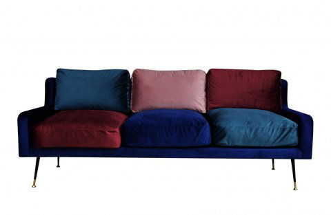 Sofa, Blue/Red