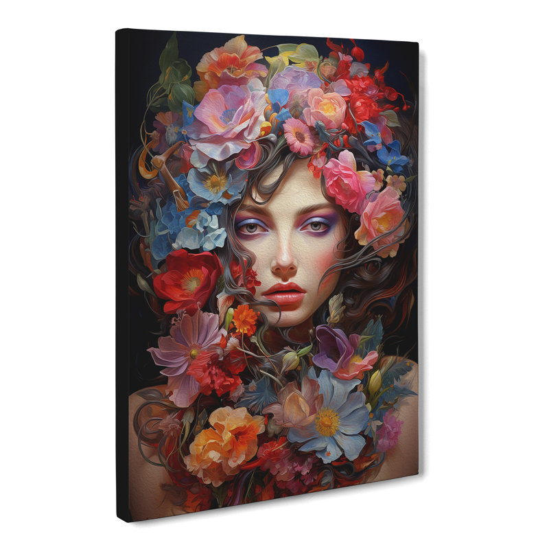 Floral Modern - Single Picture Frame Print, 50cm H x 35cm W x 3cm D