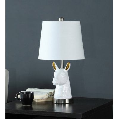Lampe de table 20,5 po en résine blanche