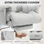 Chaise de bureau à haut dossier HOMcom, chaise de bureau inclinable avec repose-pieds, coussin épais, mousse à haute résilience, hauteur réglable, roulettes, blanc crème