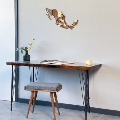 Art mural carte en bois 3D du Mexique - bois multicouches, États et villes gravés au laser, grand cadeau de décoration artisanale fait à la main